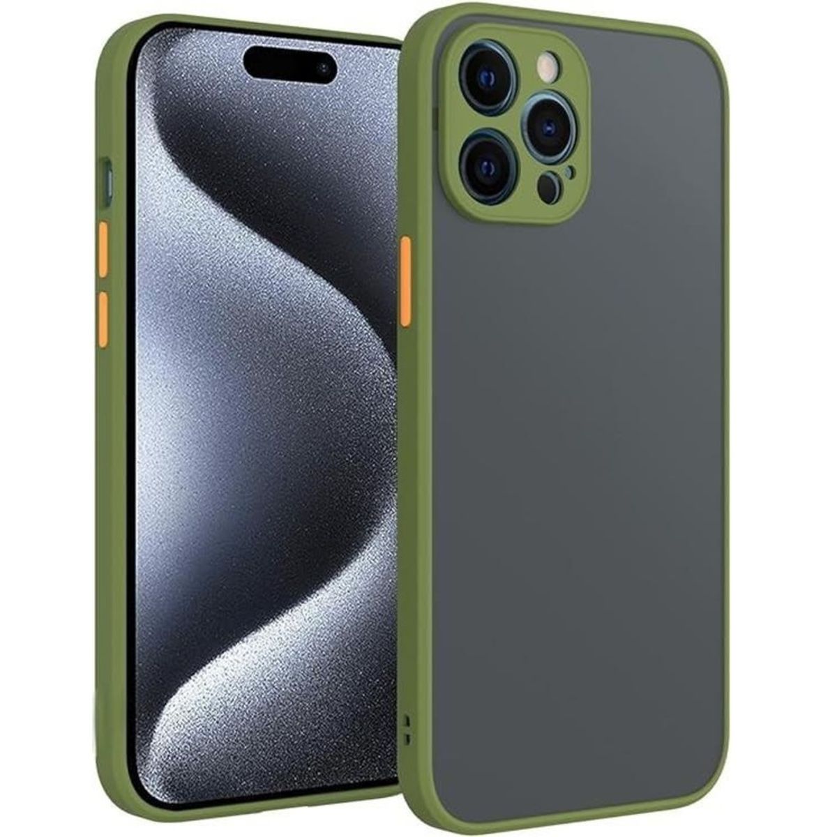 GENERICO - Funda para Huawei Y8s Ahumado Mate Verde militar Antishock Resistente