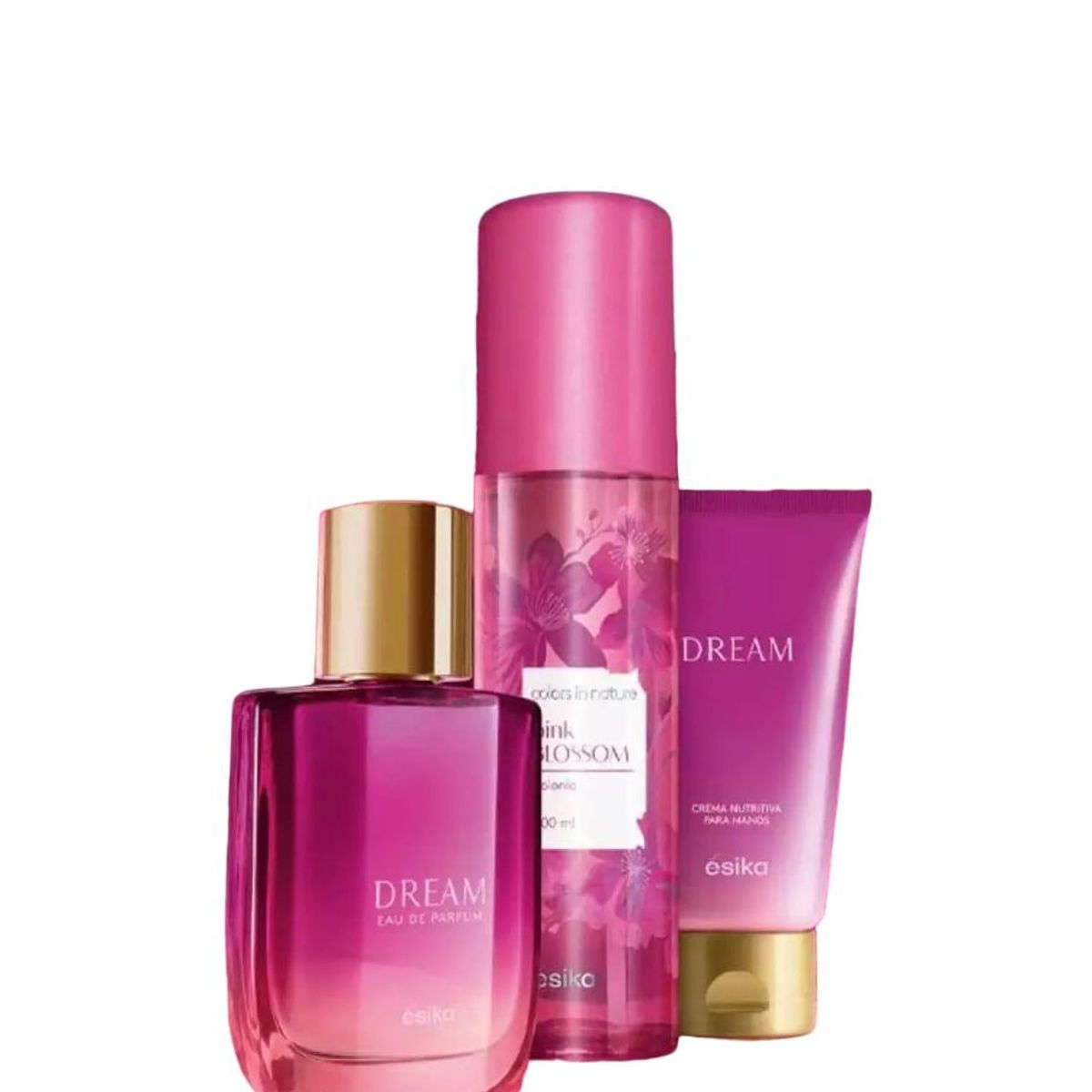 ESIKA - Perfume Dream + crema de manos + colonia pink blossom