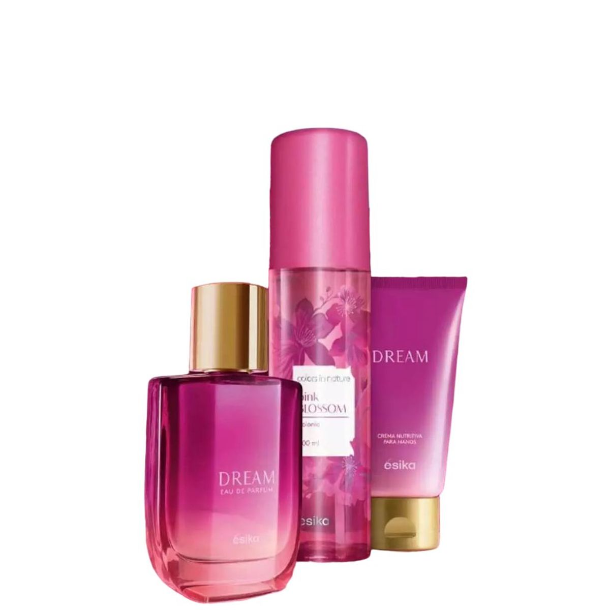 ESIKA - Perfume Dream + crema de manos + colonia pink blossom