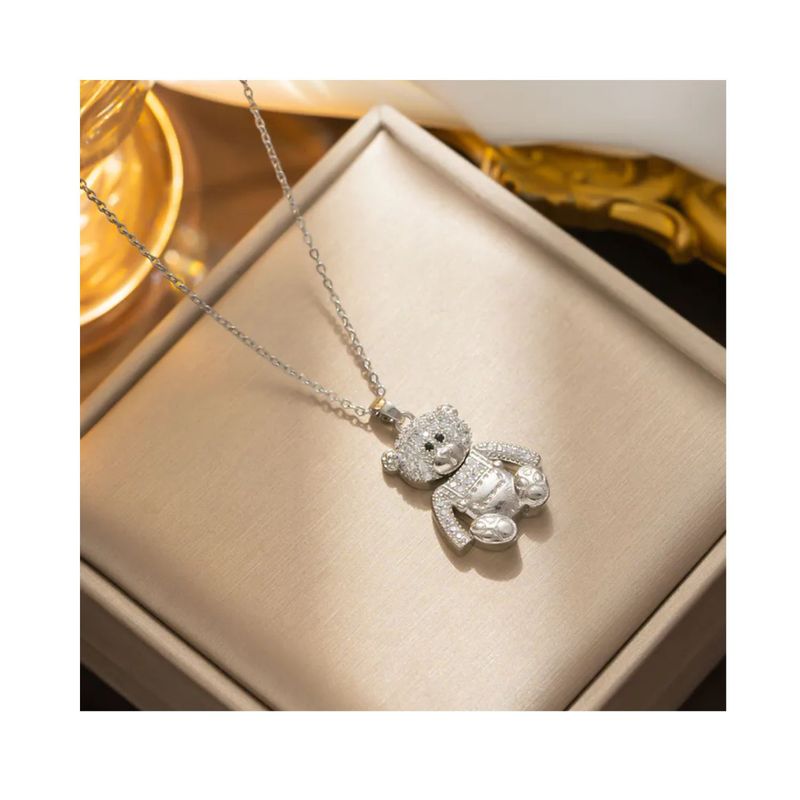 GENERICO - Collar de Mujer con Colgante de Oso Chapado en 18k