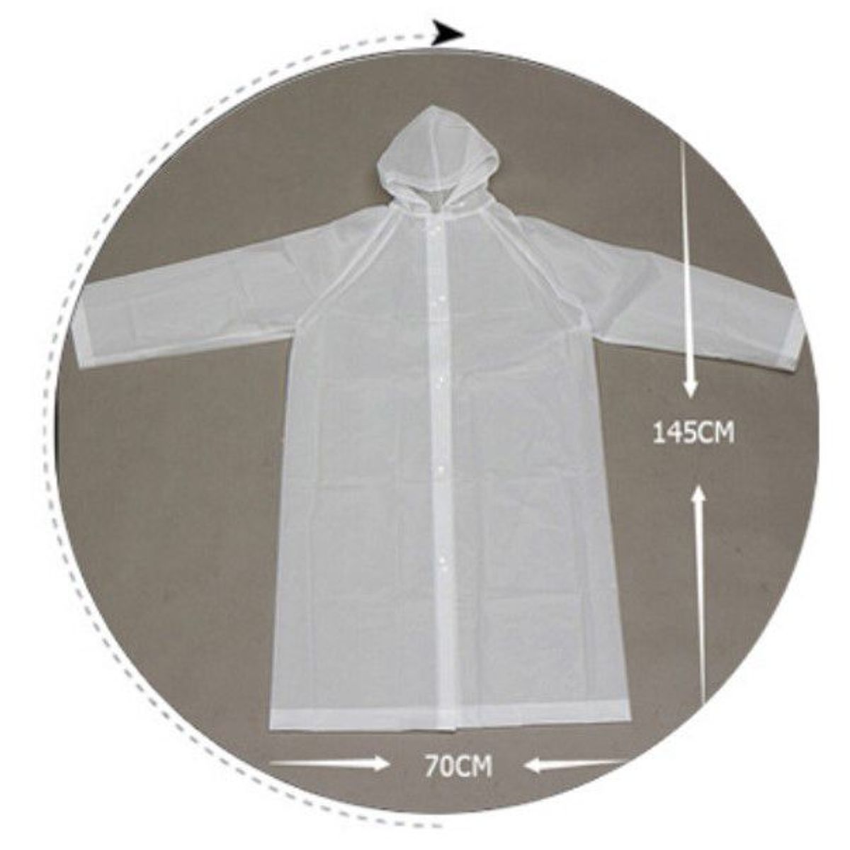 GENERICO - Poncho Ligero Impermeable con capucha y botones - Amarillo