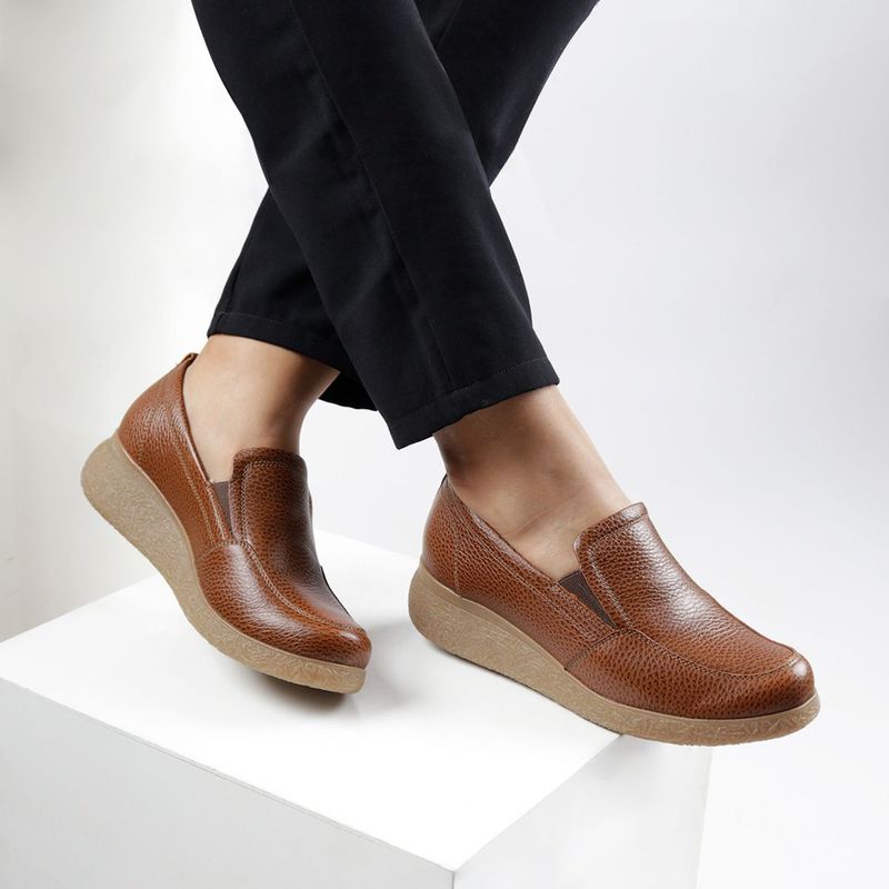 Zapatos Casuales Slip On Mujer Ecco Arosa01 Toffee Cuero Natural