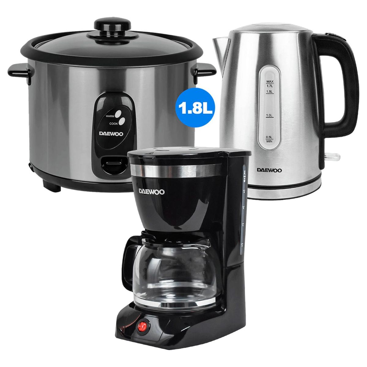 DAEWOO - Daewoo Olla Arrocera  1.8L + Hervidor  1.7L + Cafetera  1.25L
