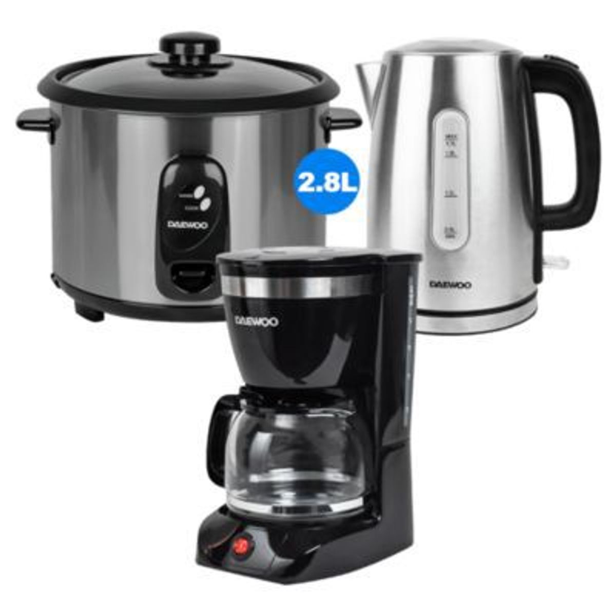 DAEWOO - Daewoo Olla Arrocera 2.8L  + Hervidor  1.7L  + Cafetera  1.25L