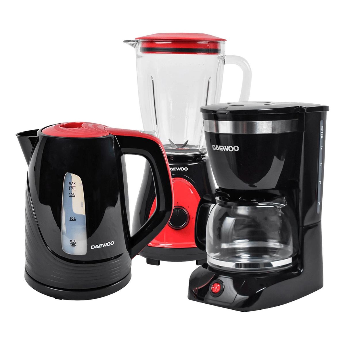 DAEWOO - Daewoo Licuadora  1.5L+Cafetera  1.25L 12  Tazas+Hervidor 1.7L
