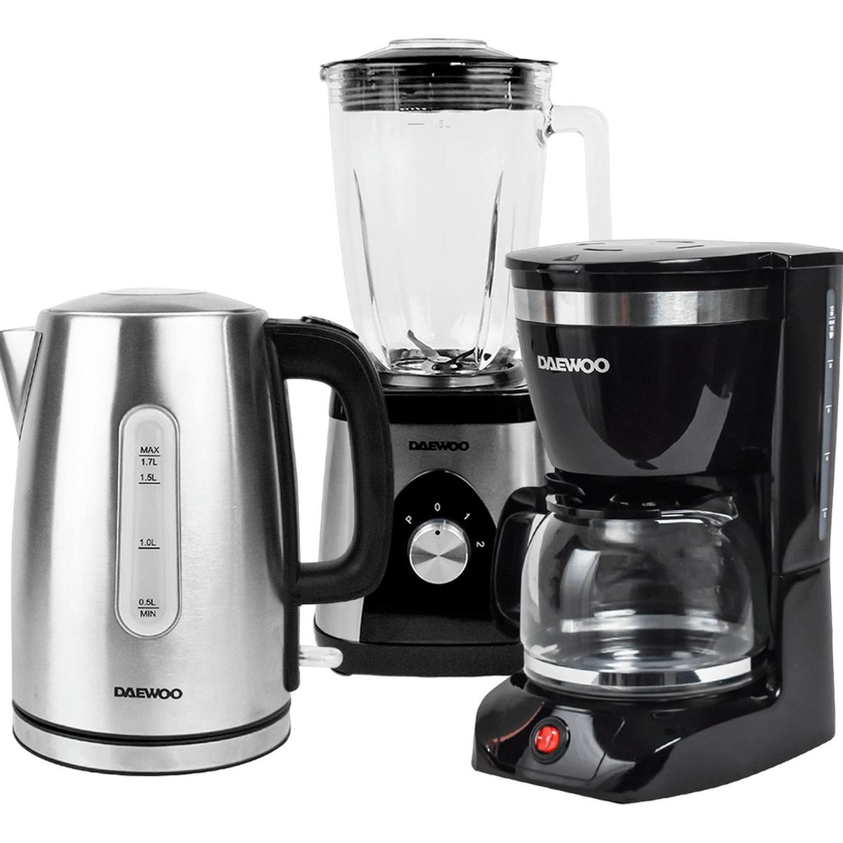 DAEWOO - Daewoo Licuadora 1.5 L + Hervidor 1.7 L + Cafetera 1.25 L 12 Tazas