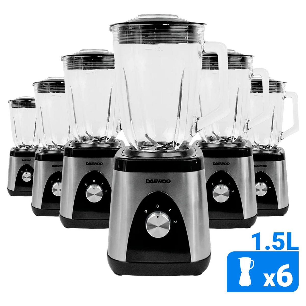 DAEWOO - Licuadora Daewoo 1000W  1.5L Plateada Pack x6