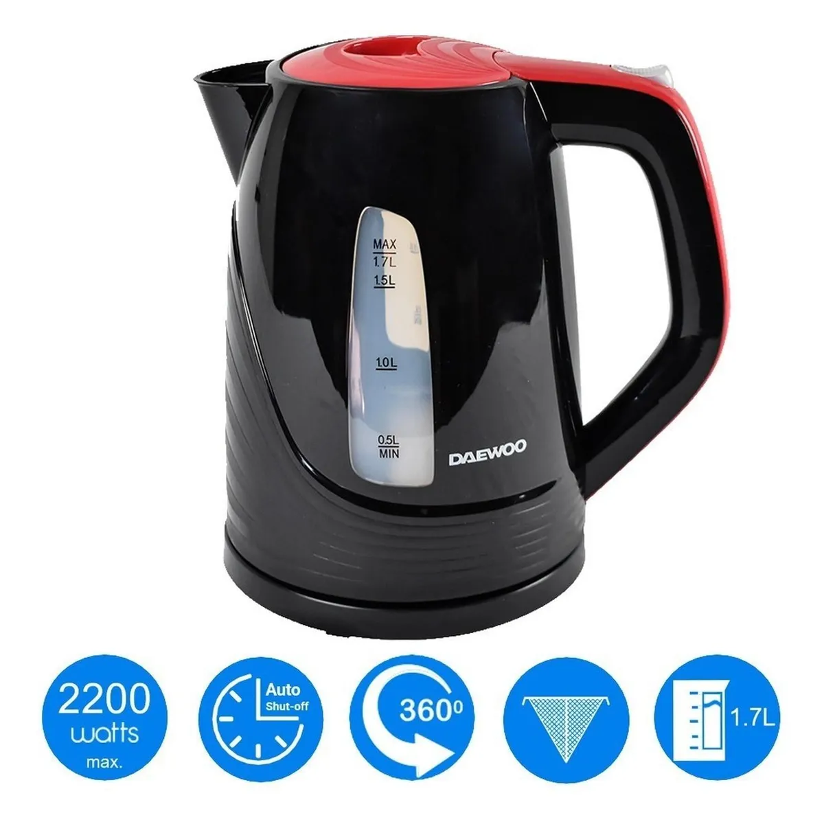 DAEWOO - Hervidor Inoxidable 17L Negro DEK-1308 DAEWOO