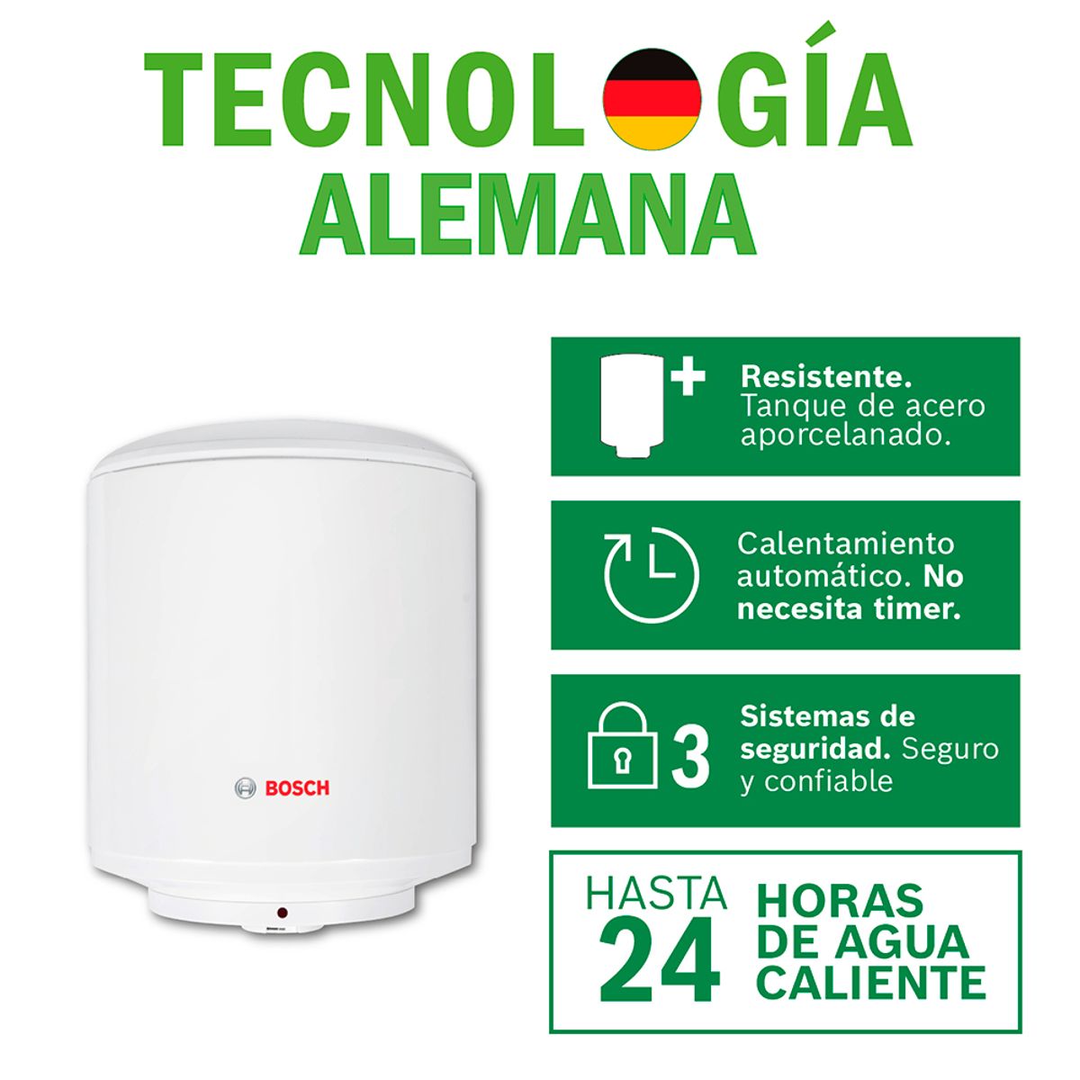 BOSCH - Terma Eléctrica Bosch Comfort 50L Kit de Instalación