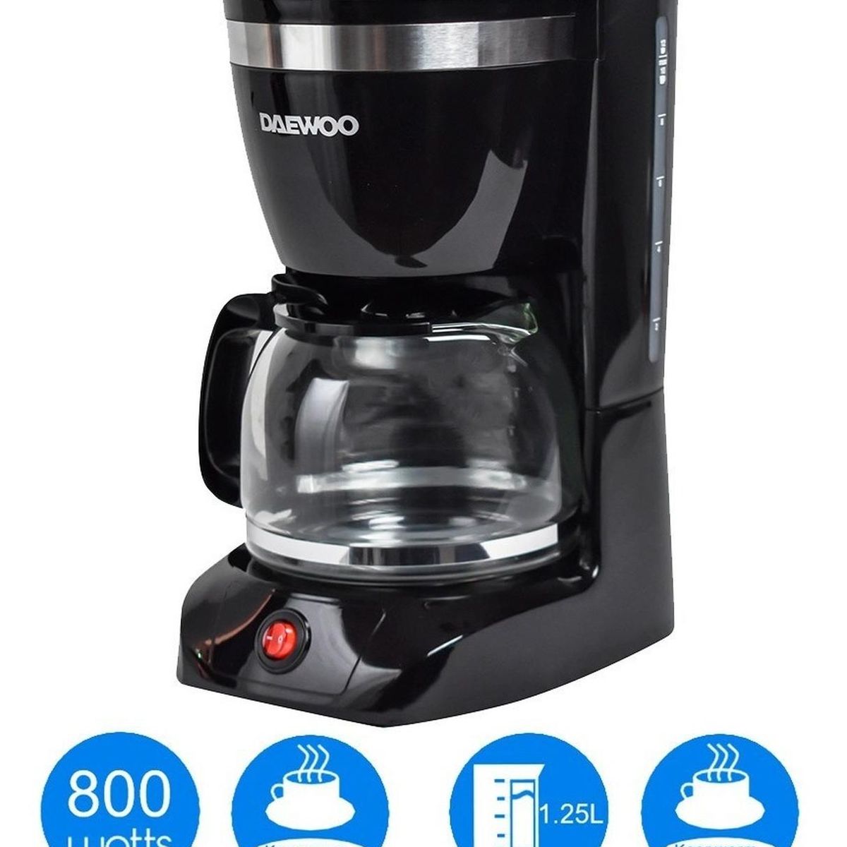 DAEWOO - Cafetera negra daewoo dcm-1859 1.25l 12 tazas