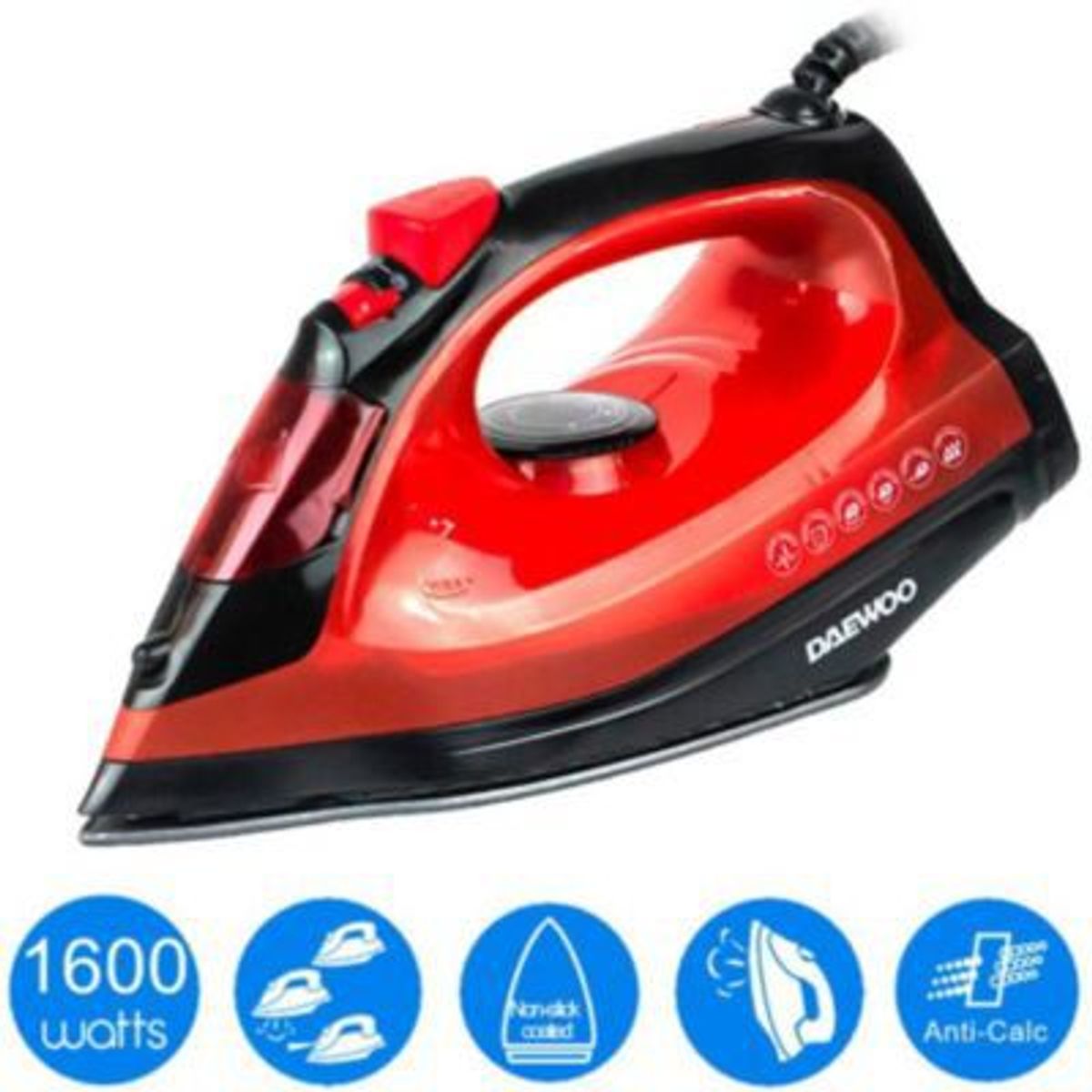 DAEWOO - Plancha roja seco vapor spray daewoo dsi-9252 1600w