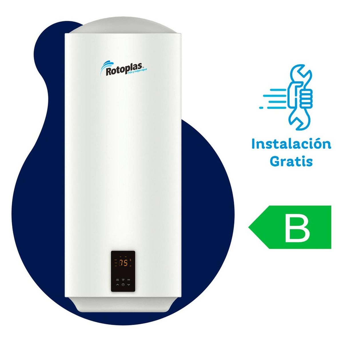 ROTOPLAS - Terma Eléctrica Rotoplas de Acumulación Ecosmart Plus 100 L
