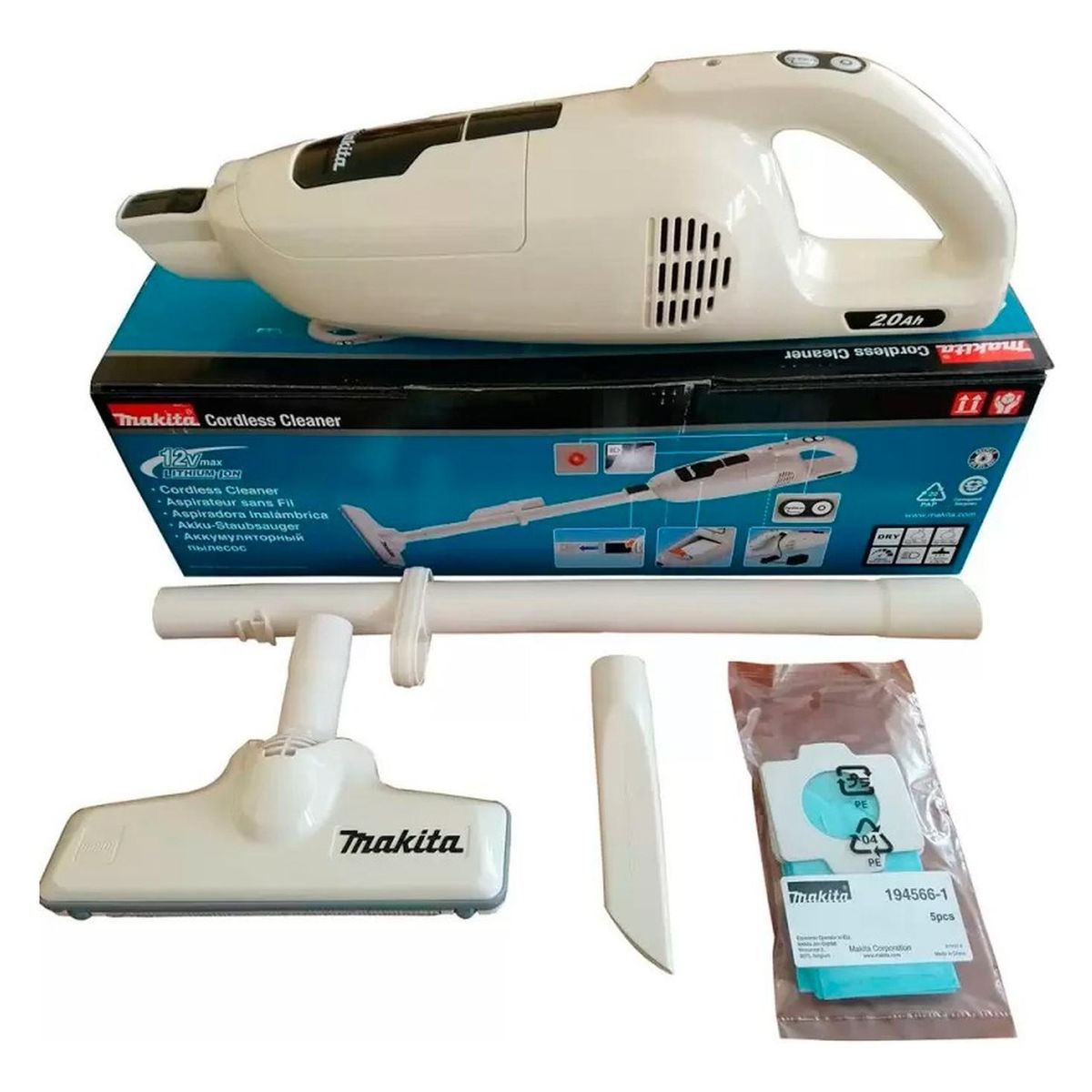 MAKITA - Aspiradora Inalámbrica Cl114Fdwi Cxt 12V Blanca Makita