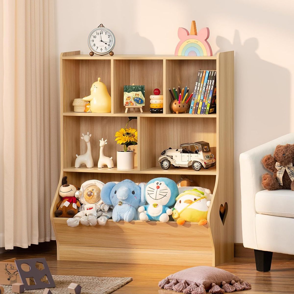 GENERICO - Librero Juguetero Mueble Infantil Edurne 3 Niveles Coigue - Gaudi