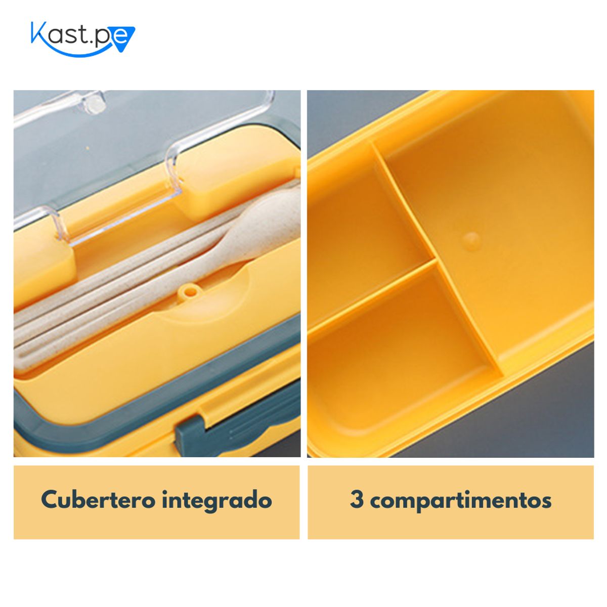 KAST PE - PACK DE 3 Taper Lonchera con 3 Compartimentos - 1500ml