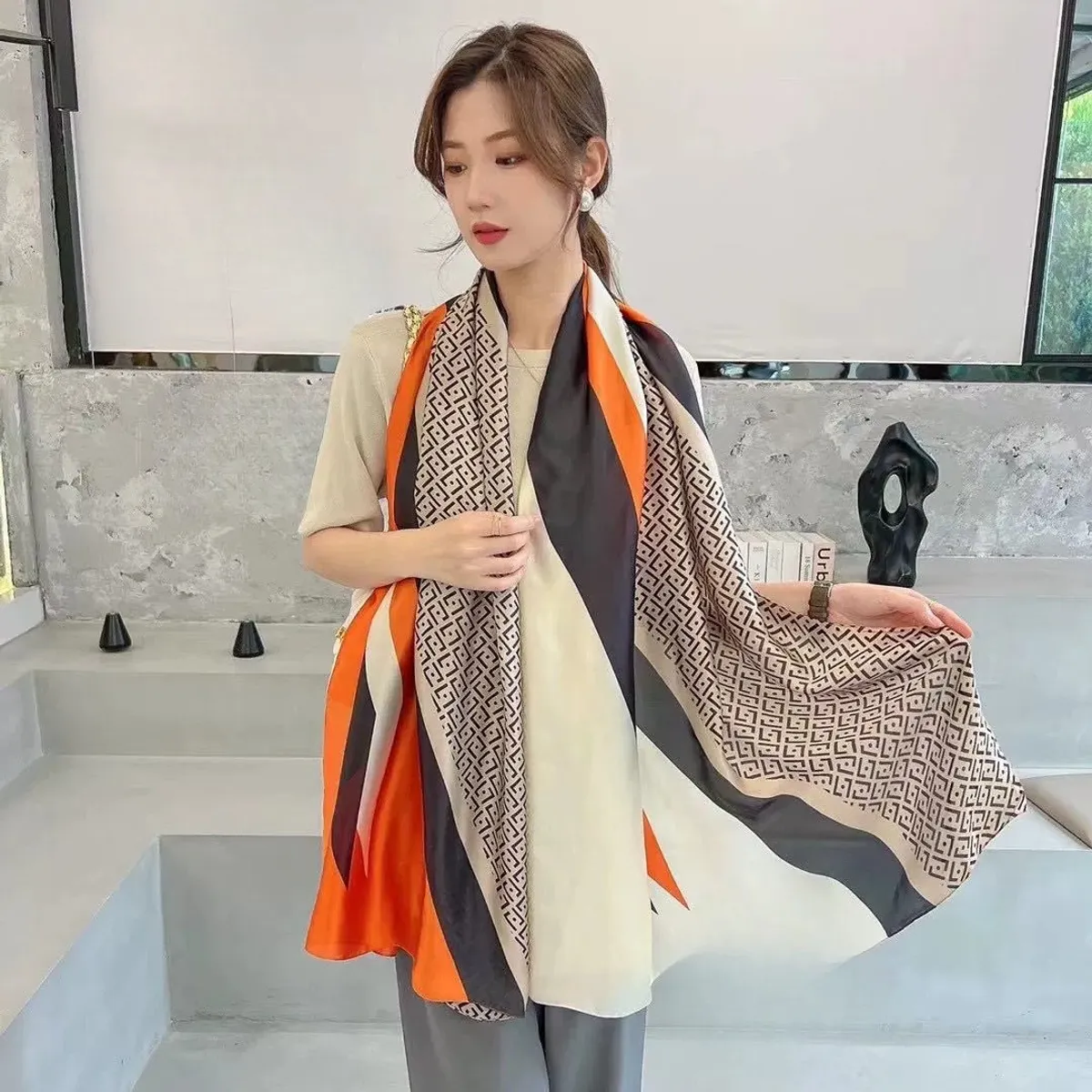 KAST PE - Bufanda Pashmina Waldorf Diseño Exclusivo Beige