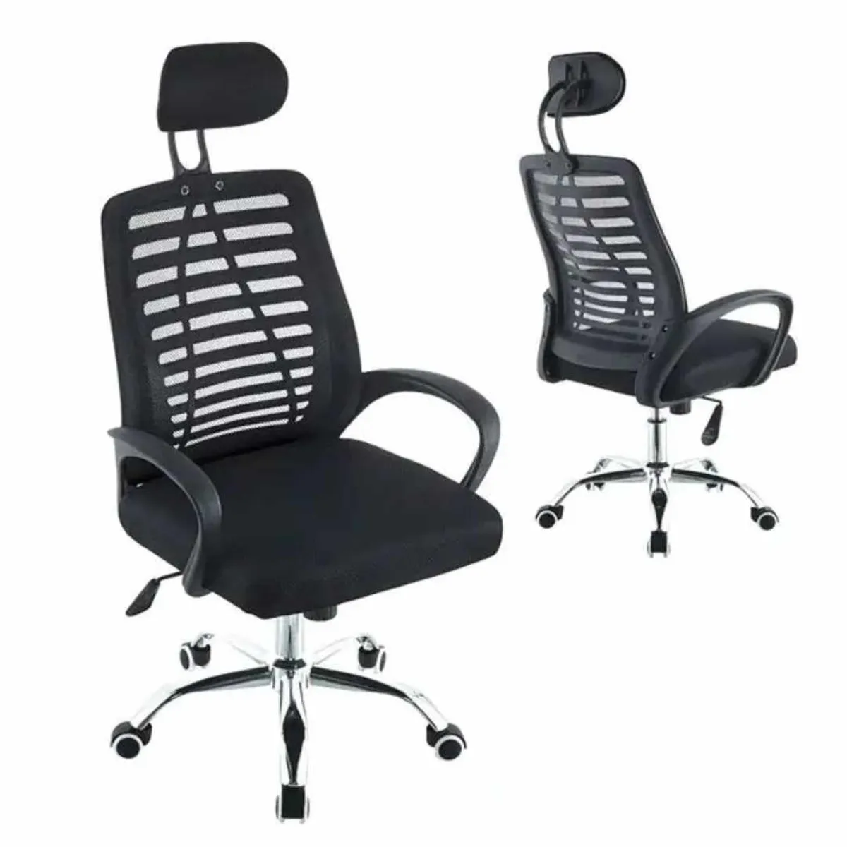 GENERICO - Silla de Oficina Ejecutiva Negro Ergonómica Giratoria C-253