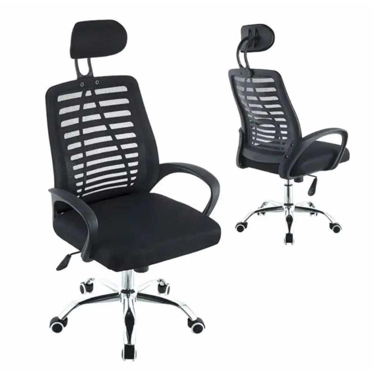 GENERICO - Silla de Oficina Ejecutiva Negro Ergonómica Giratoria C-253