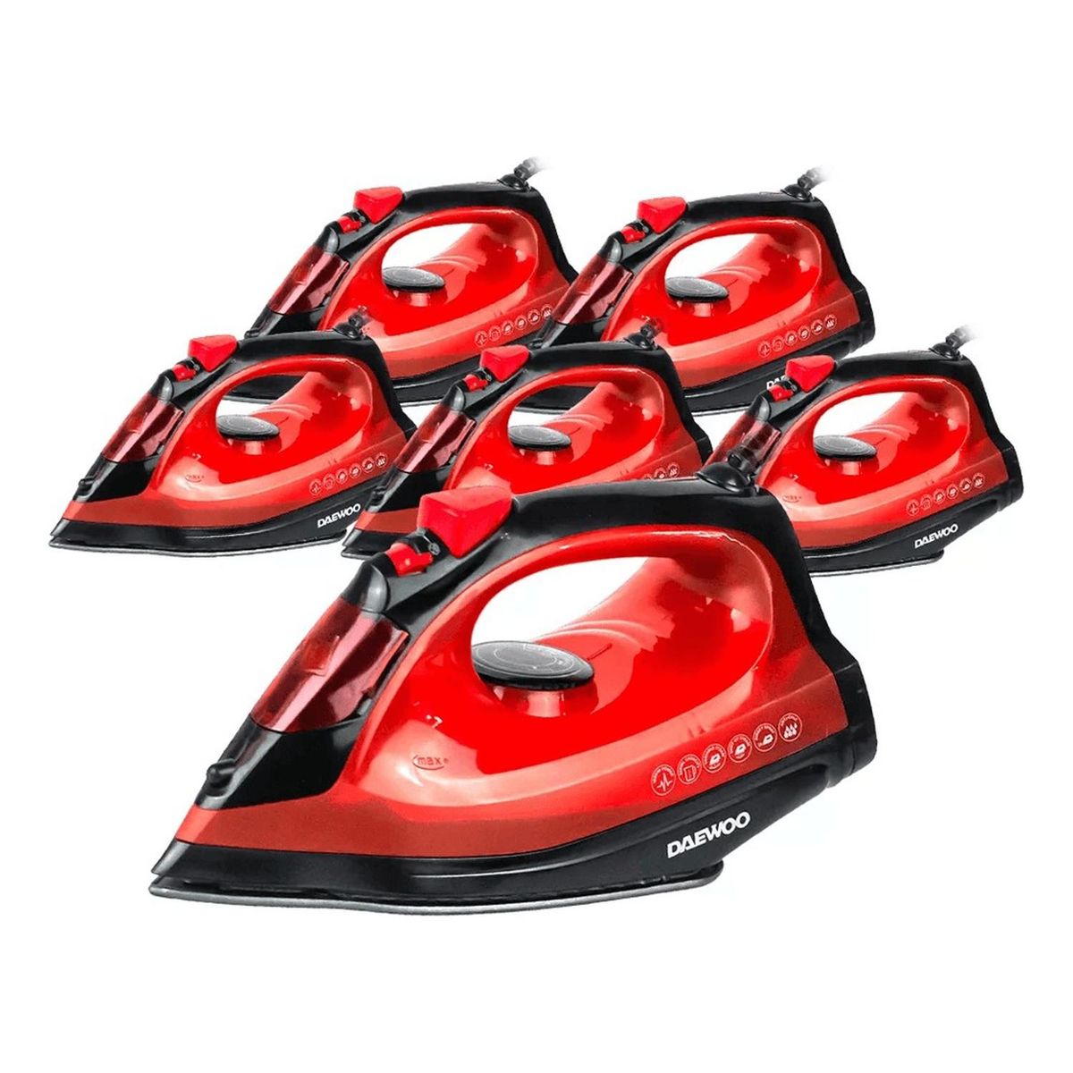 DAEWOO - Plancha a vapor 1600w Pack x6