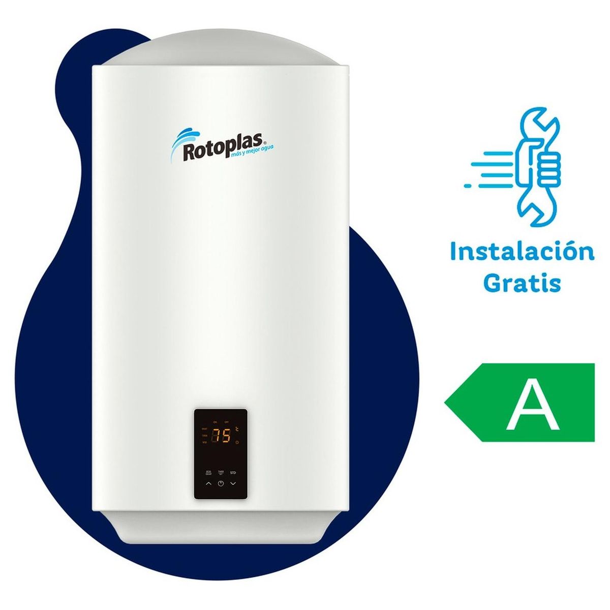 ROTOPLAS - Terma Eléctrica Rotoplas de Acumulación Ecosmart Plus 50 L