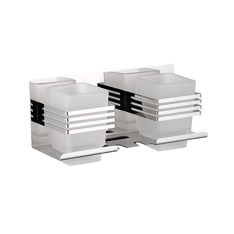 XM - PORTA CEPILLO DOBLE VASO DE VIDRIO  ADB6709