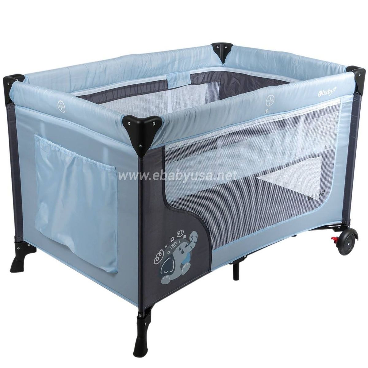 EBABY - Cuna Corral Ebaby Con Cambiador Happy Dream Rosado+Colchón