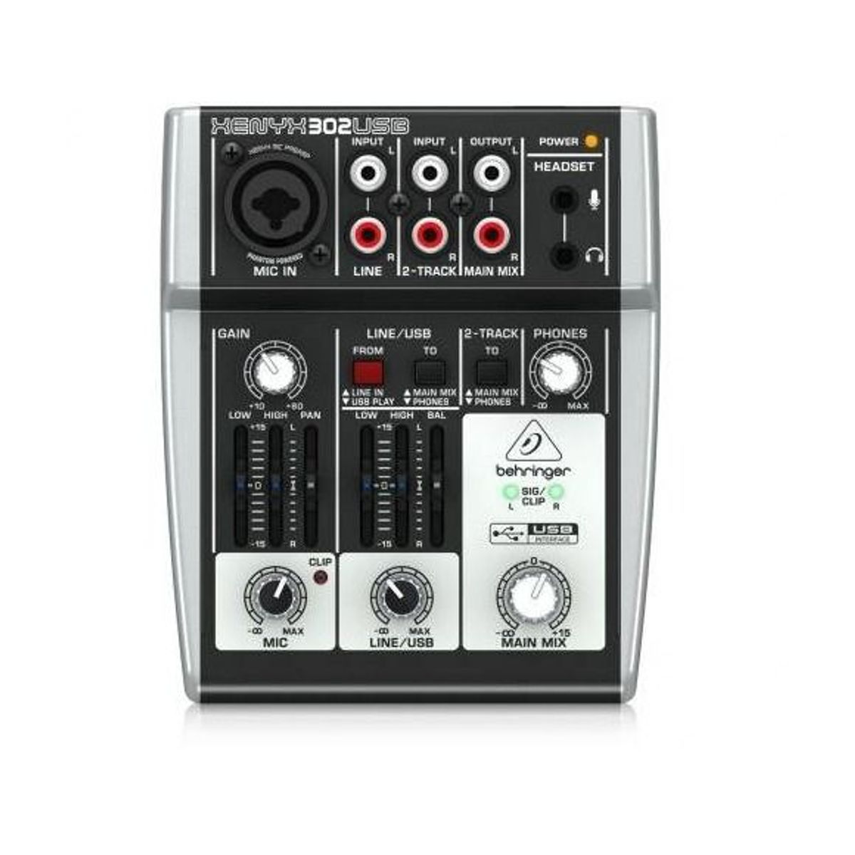 BEHRINGER - Mezclador 2 canales c/interfaz de audio/usb xenyx 302usb behringer