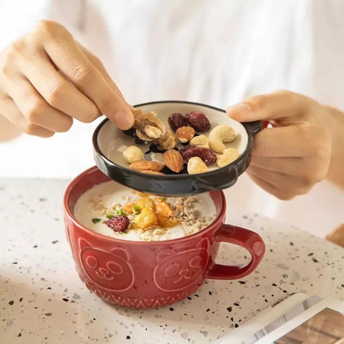 ELMEJORPRECIO - Juego De Taza Con Plato Diseño De Animales Kawai Panda