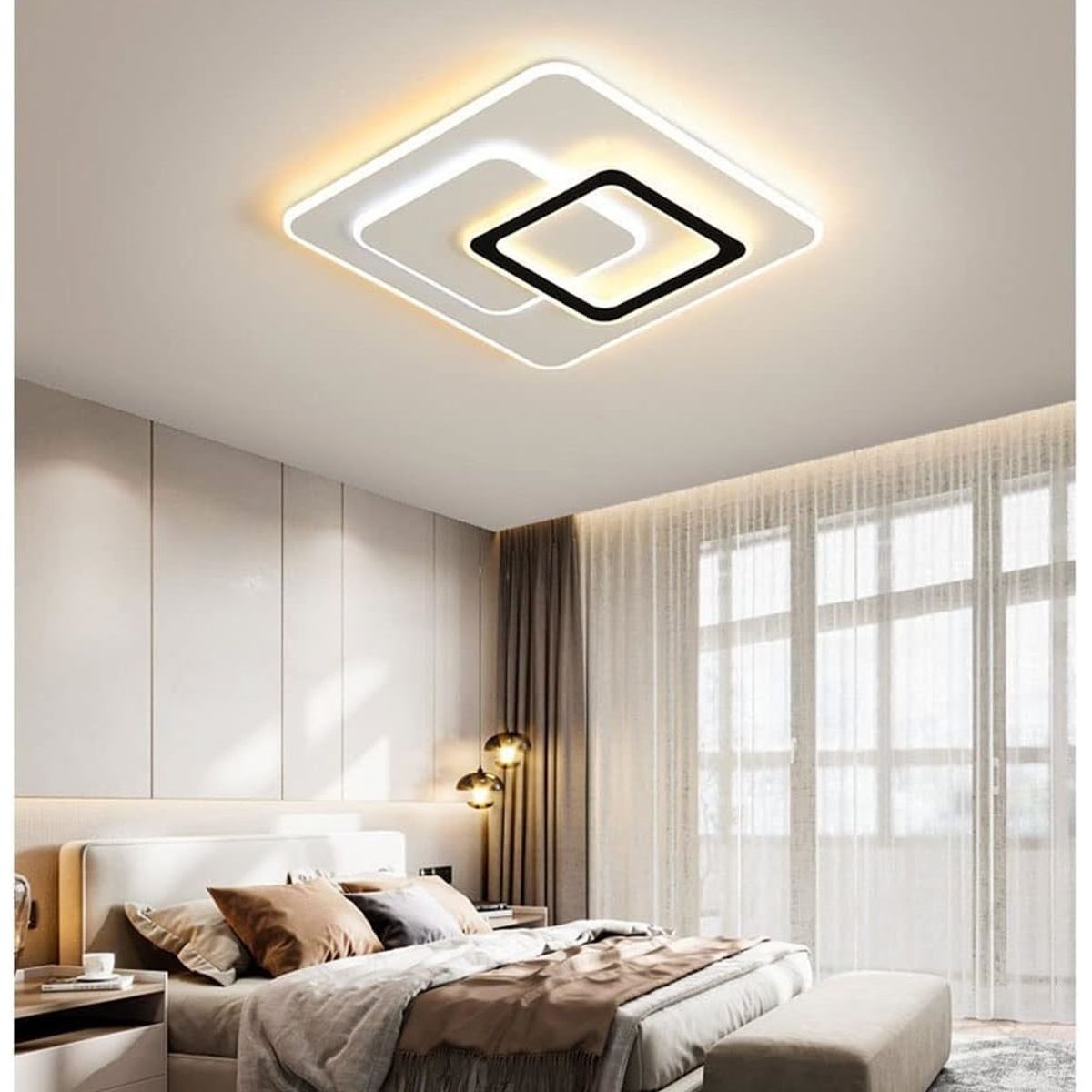 GENERICO - Lampara Techo LED cuadrado Incluye control remoto