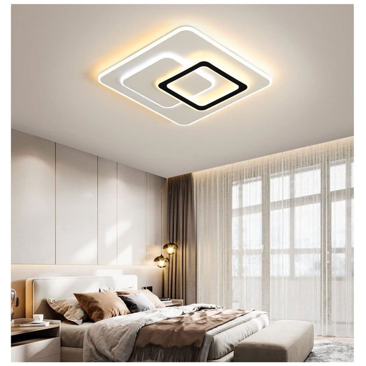 GENERICO - Lampara Techo LED cuadrado Incluye control remoto