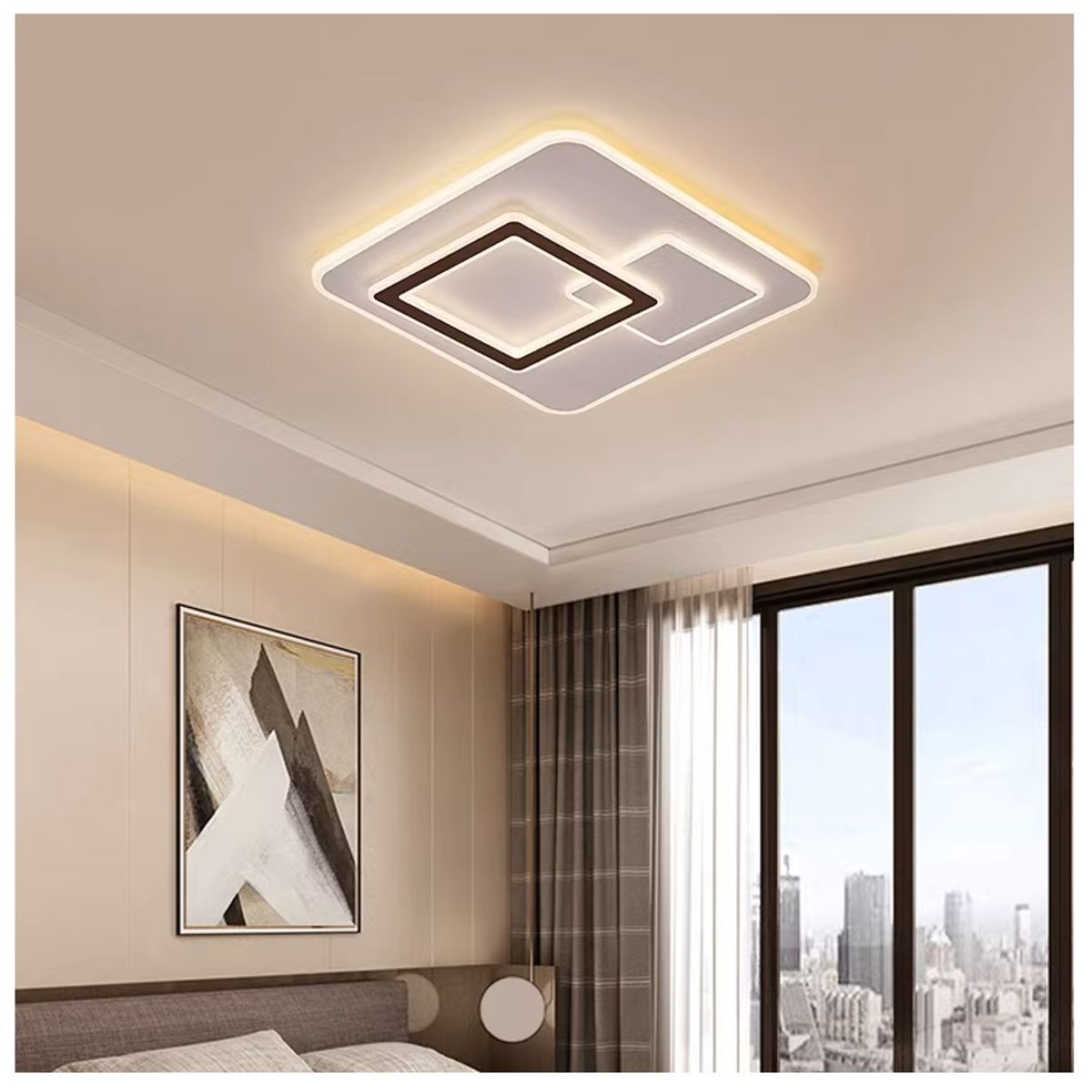 GENERICO - Lampara Techo LED cuadrado Incluye control remoto