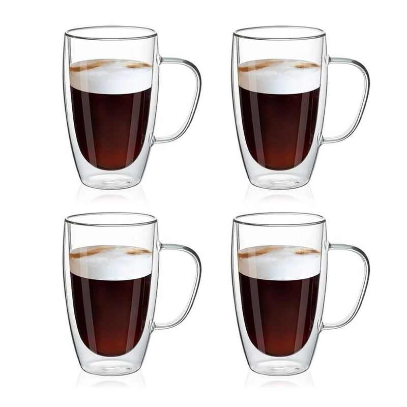 IMPORTADO MC - SET X 4 TAZAS CAPUCHINO 450ML DOBLE PARED