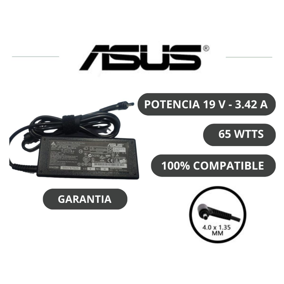ASUS - CARGADOR DE LAPTOP ASUS PUNTA FINA 19V - 342A