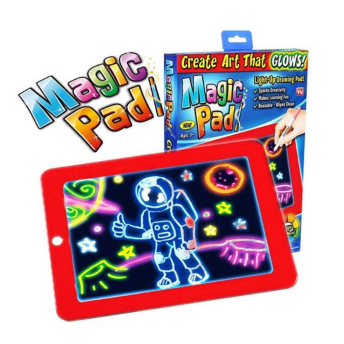 GENERICO - Pizarra Mágica con Luz para Niños lapiz