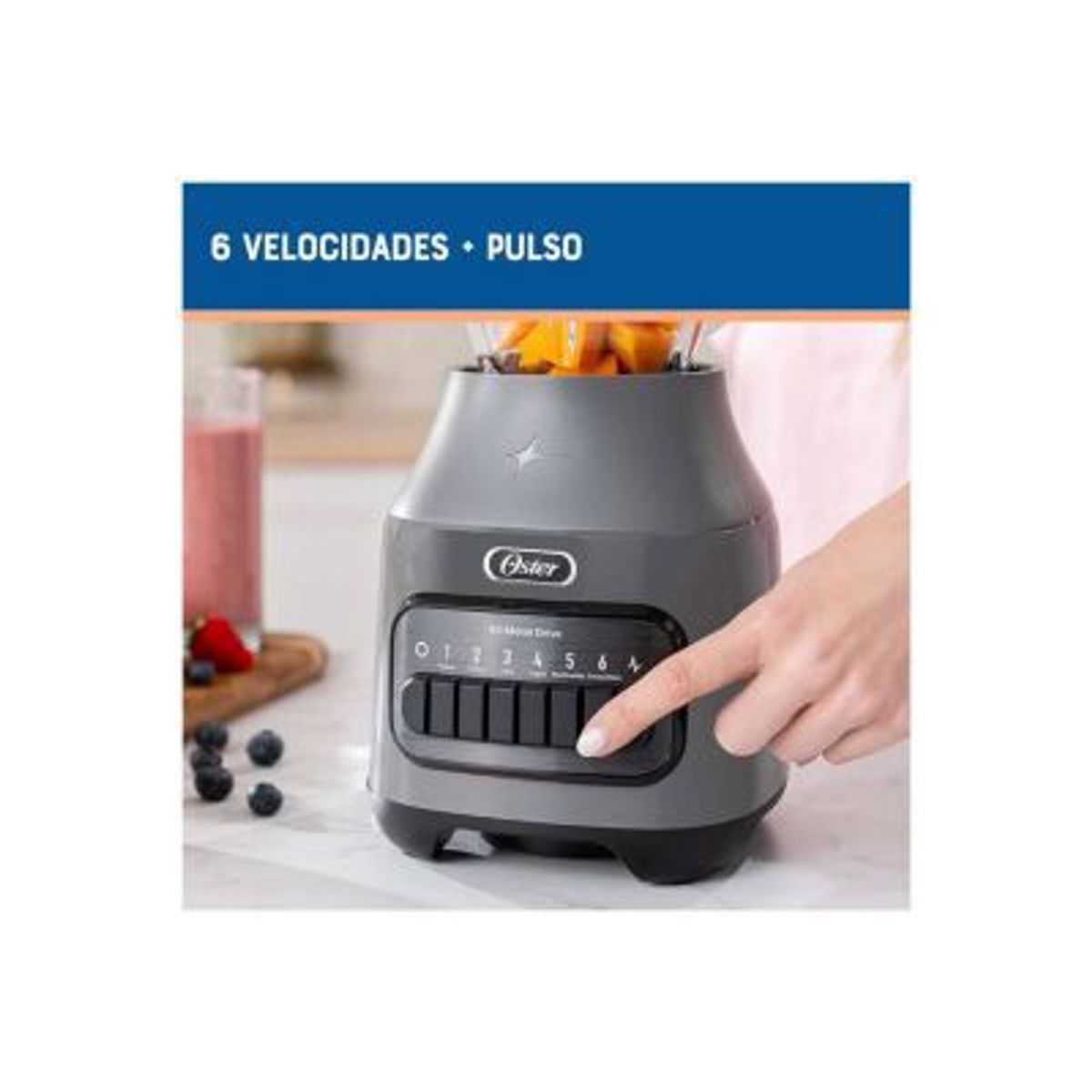 OSTER - Licuadora 1.5L Oster con 6 Velocidades BLSTPEG GPB Gris