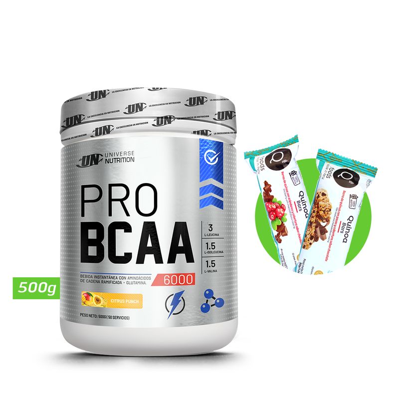 UNIVERSE NUTRITION - PRO BCAA 6000 Aminoácidos 500gr Citrus punch + REGALOS