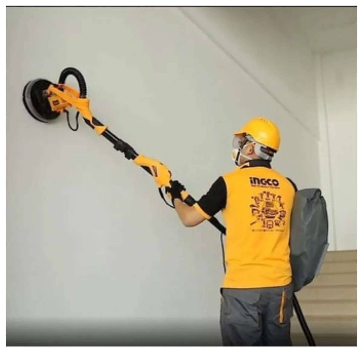INGCO TOOLS - Combo LIJADORA DE PARED Y TECHO con 12 LIJAS PARA  FINO ACABADO