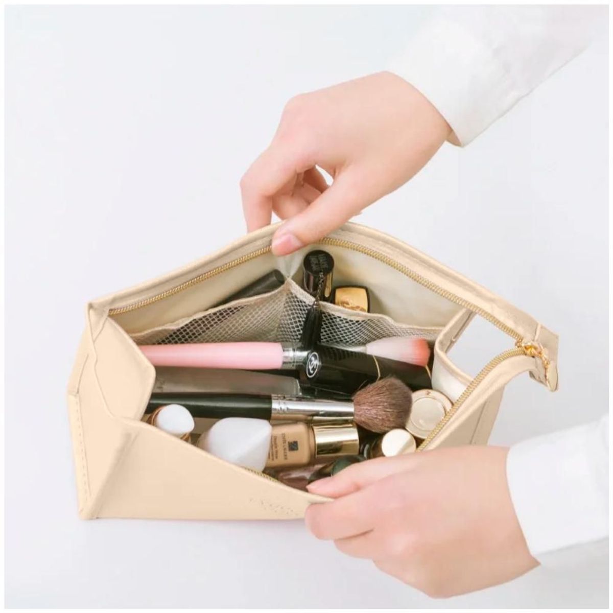 MINARI - Cartera Neceser de Maquillaje Cosmetiquero de Cuero Pu N71