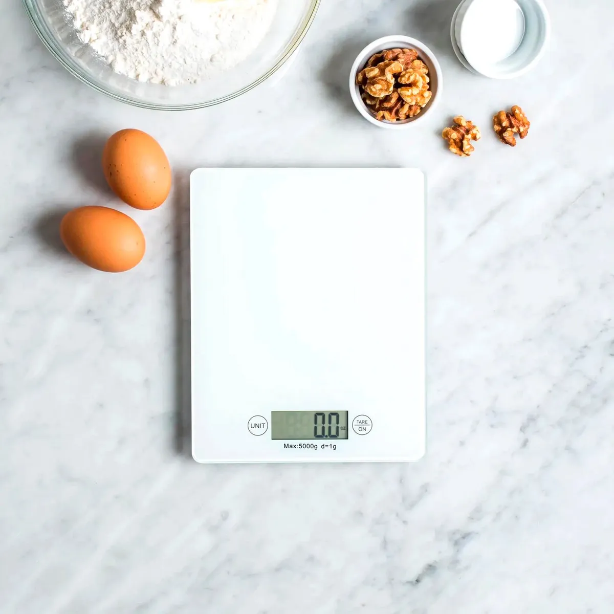 GENERICO - BALANZA GRAMERA DIGITAL BLANCA 5KG DE CAPACIDAD