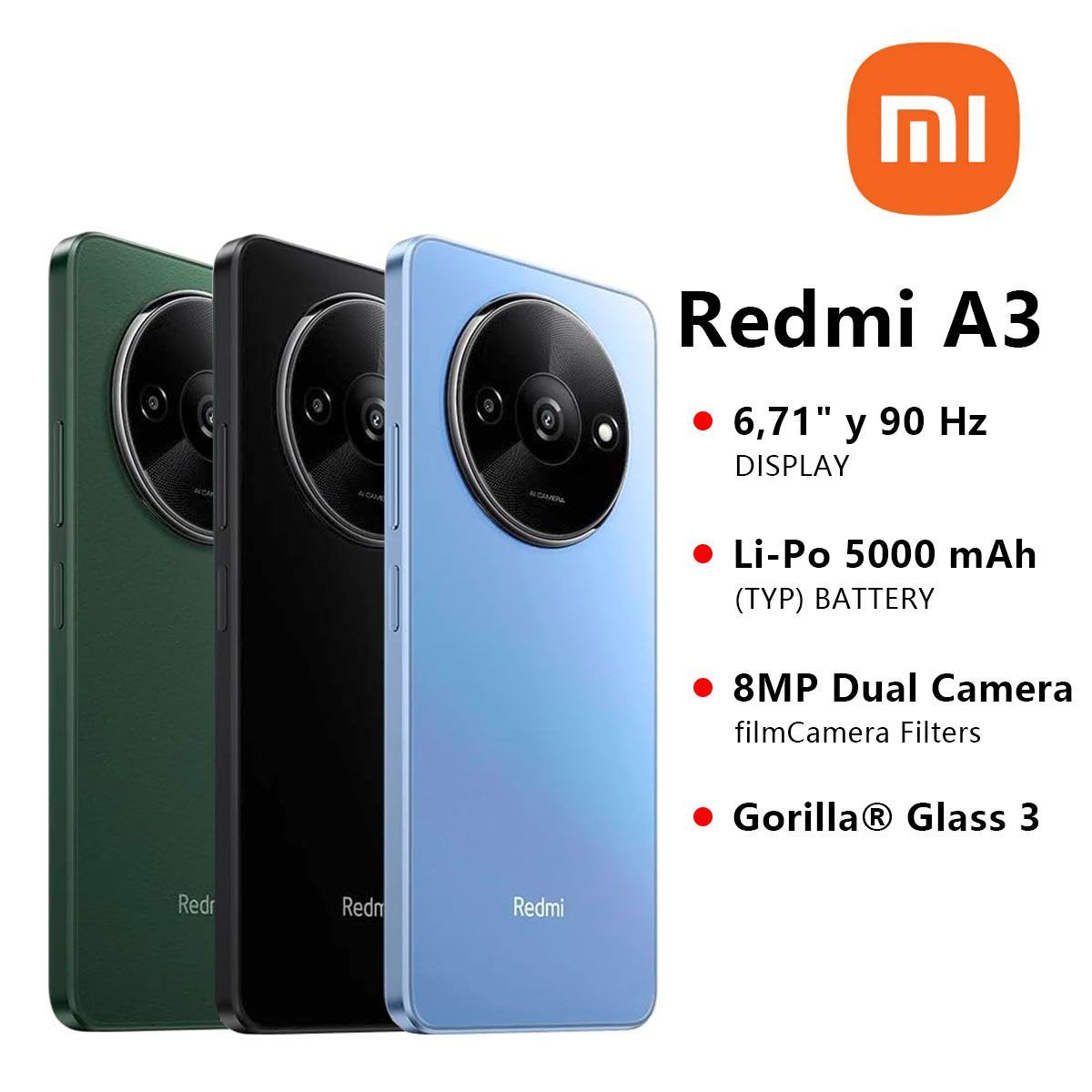 GENERICO - Celular Redmi A3 3GB+128GB Forest Green