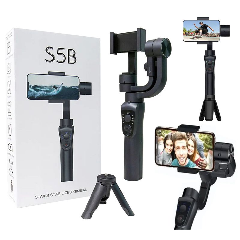 NANOTRON TECHNOLOGIES - Estabilizador de cardán 3 ejes AXIS S5B con mini trípode para celular