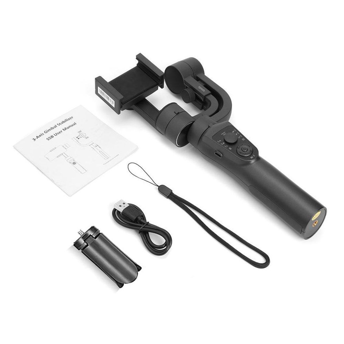 NANOTRON TECHNOLOGIES - Estabilizador de cardán 3 ejes AXIS S5B con mini trípode para celular