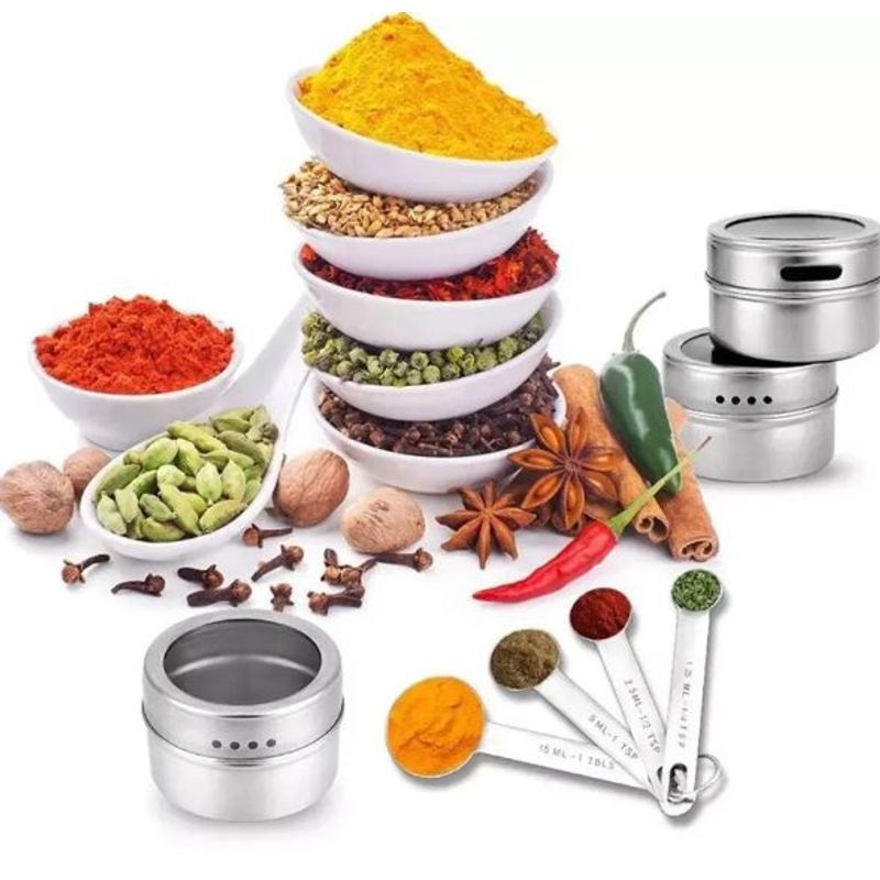 GENERICO - Condimenteros de Cocina Especieros Magnéticos con Imán x 3 unid.
