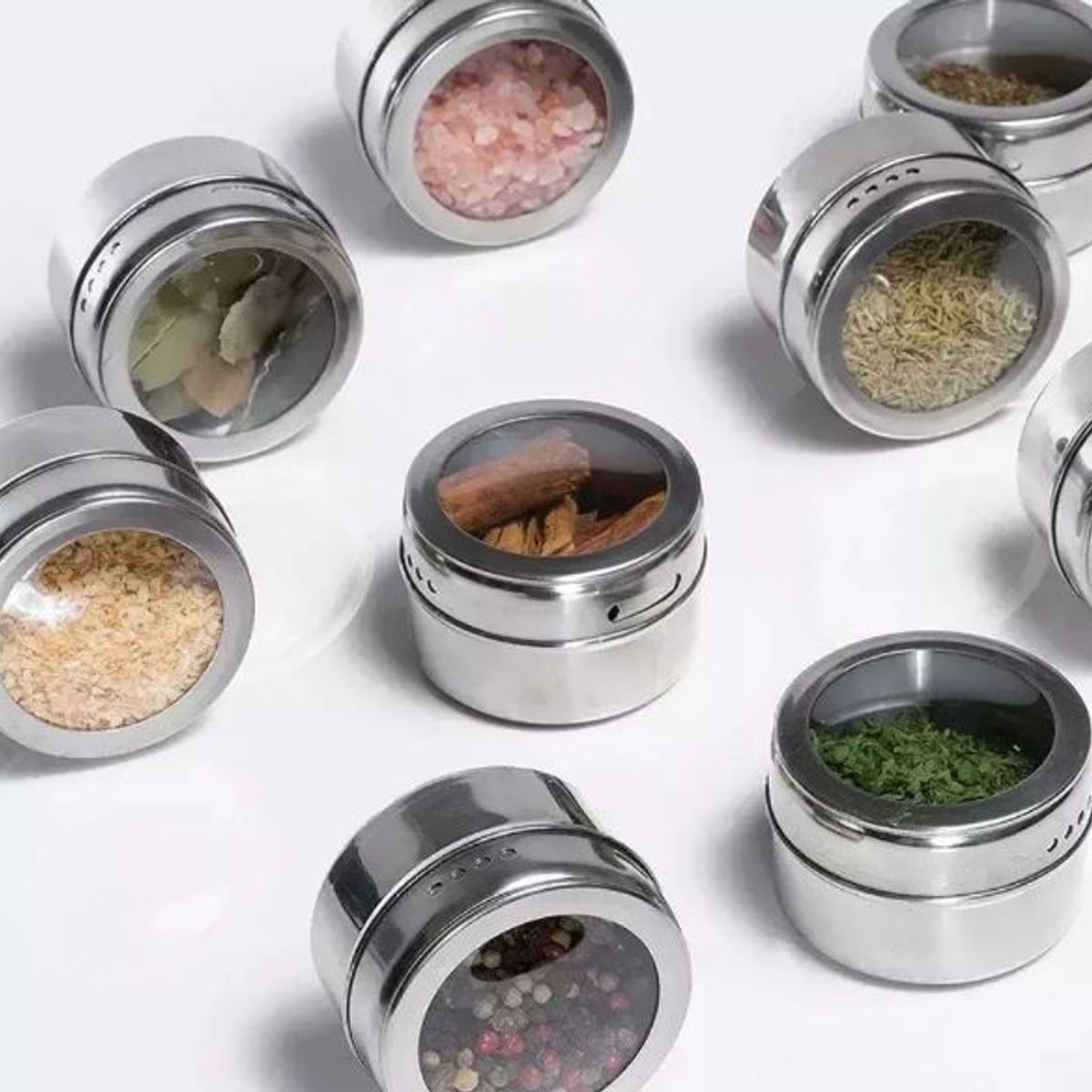 GENERICO - Condimenteros de Cocina Especieros Magnéticos con Imán x 4 unid.