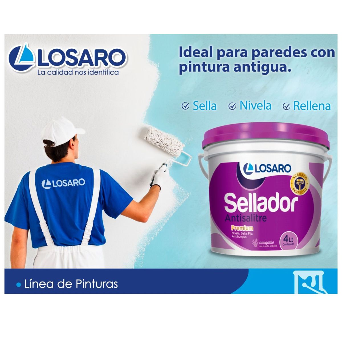 LOSARO - SELLADOR DE MUROS ANTISALITRE 4 LT,
