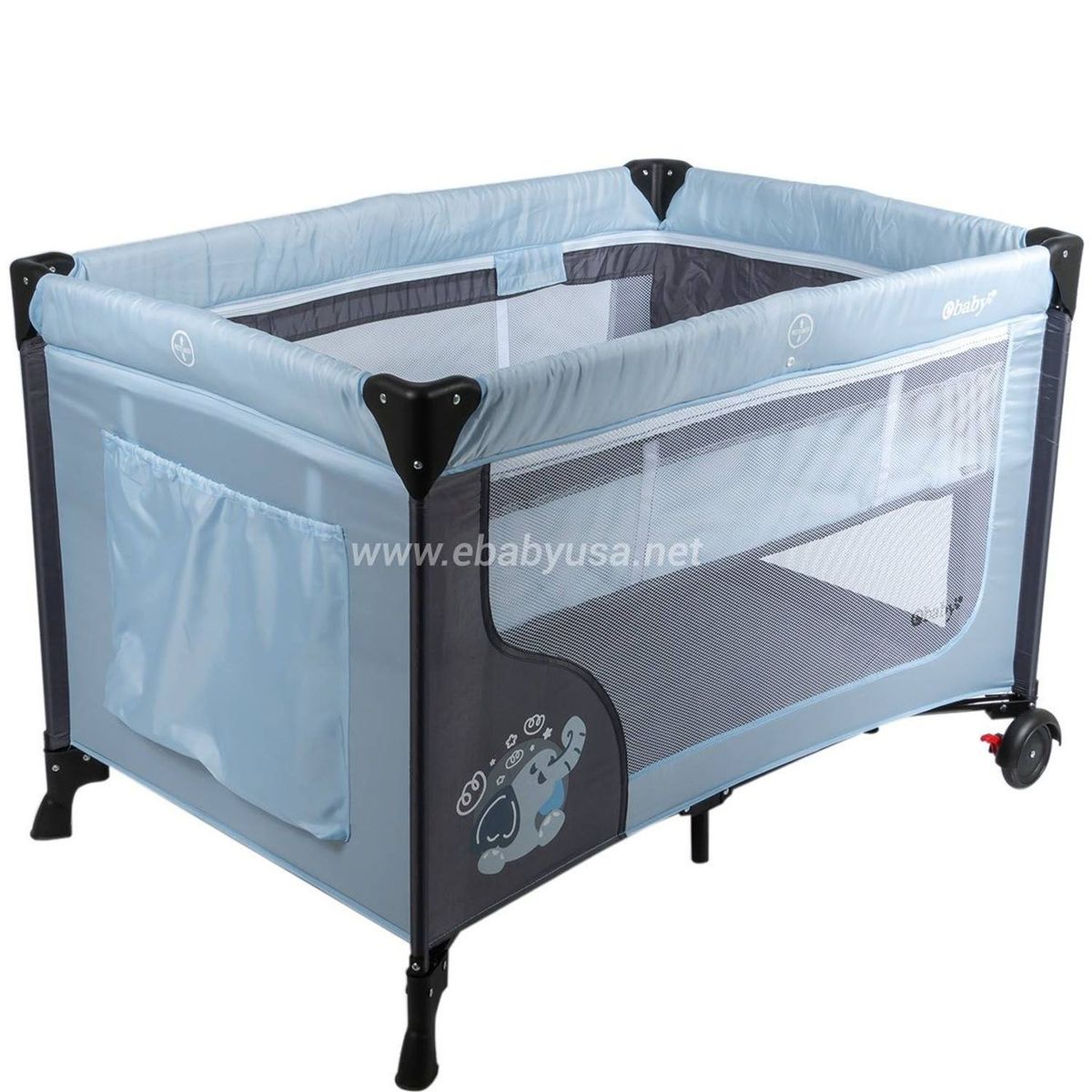 EBABY - Cuna Corral Ebaby Con Cambiador Happy Dream Rosado+Colchón