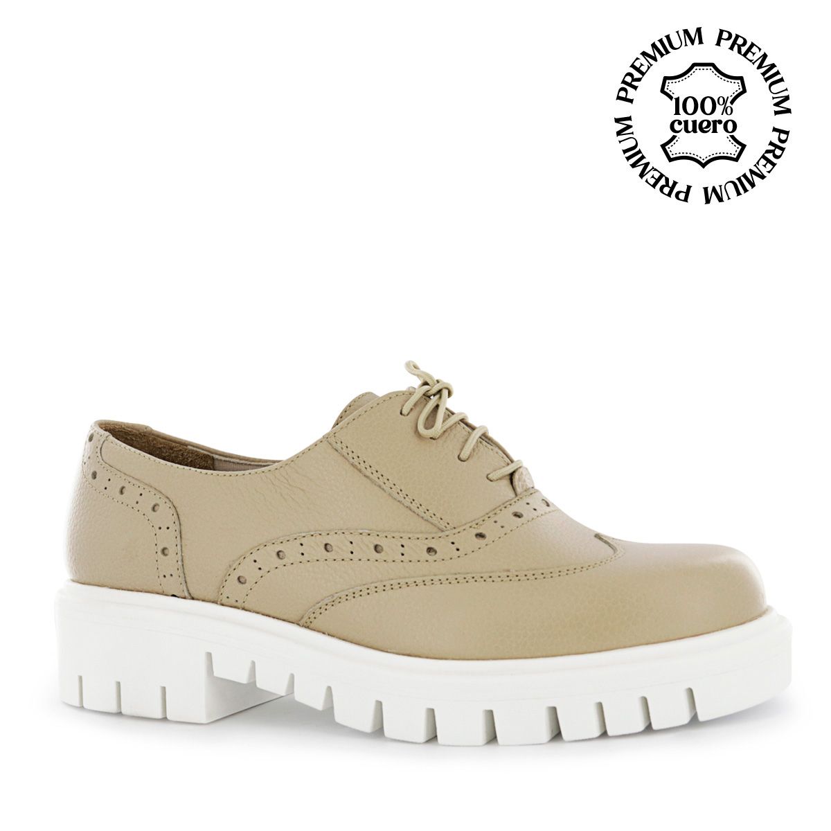 ECCO - Zapatos Oxford Mujer Ecco Landa01 Beige Cuero