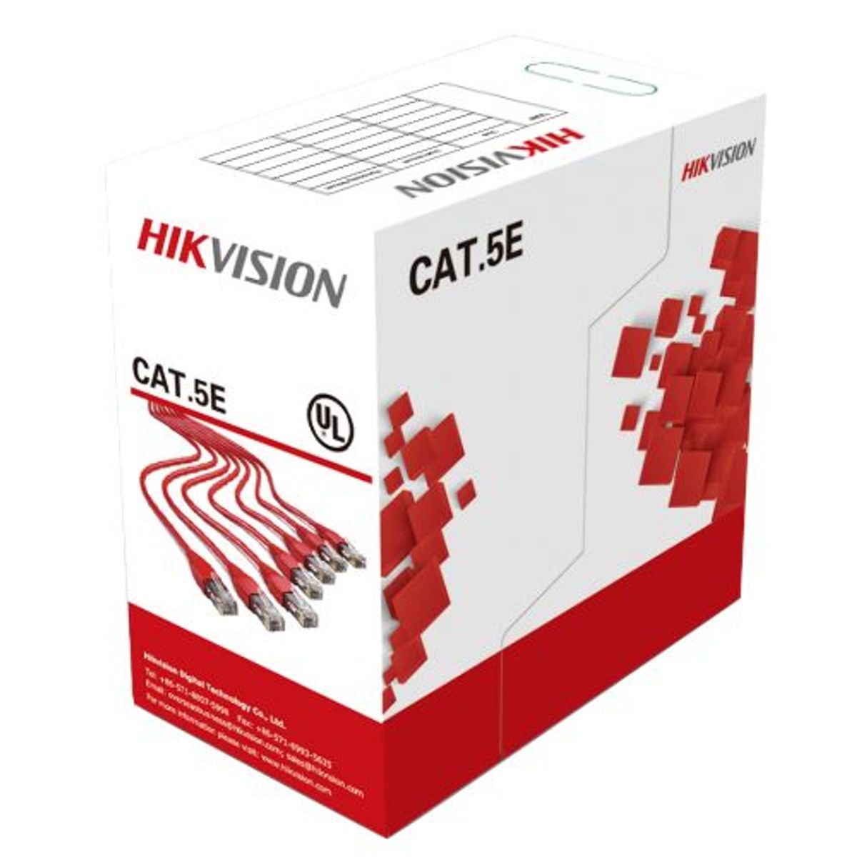 HIKVISION - HIKVISION ROLLO DE CABLE UTP 4 PARES CATEGORIA 5E  HK-DS-1LN5EO-UU/E
