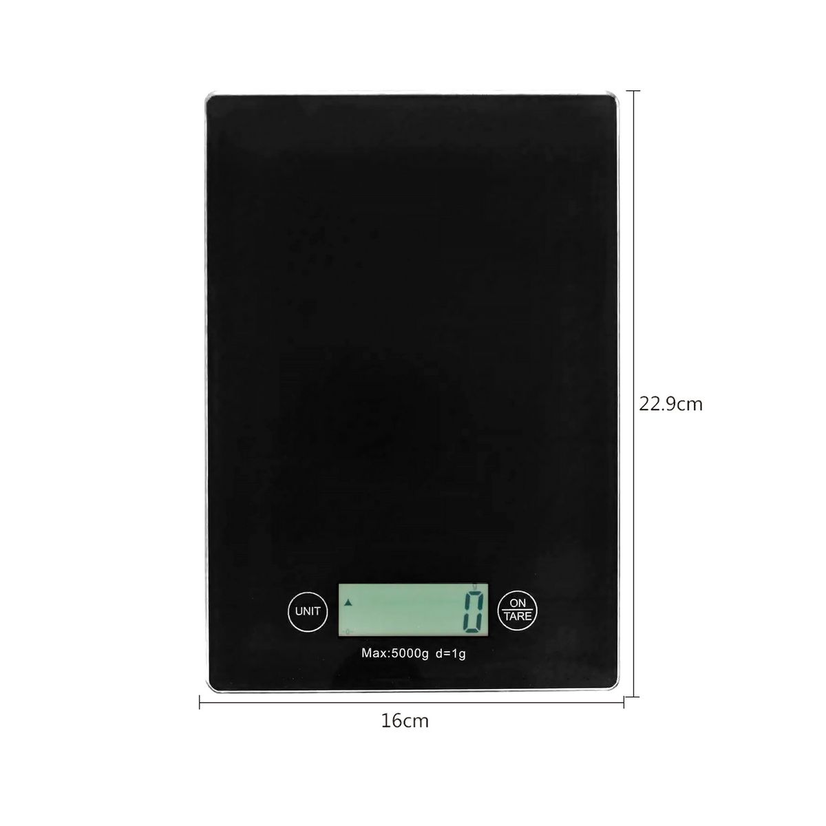 GENERICO - BALANZA GRAMERA DIGITAL NEGRA 5KG DE CAPACIDAD