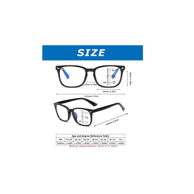 GENERICO - Lentes  multifocales con filtro luz azul Add + 3.50